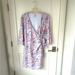 Caden Lane Mom Maternity Delivery Robe Dusty Purple Hydrangea Pink Rose Floral